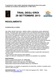 trail degli eroi 29 settembre 2013 regolamento