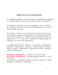 CINETICA DI REAZIONE