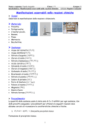 Manifestazioni osservabili nelle reazioni chimiche