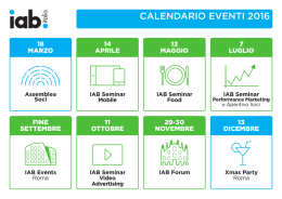 CALENDARIO EVENTI 2016