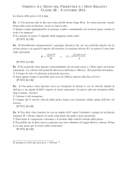 Verifica sul Moto del Proiettile ei Moti Relativi Classe 3E