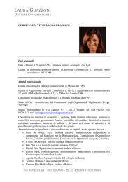 Curriculum Laura Guazzoni giugno 2015