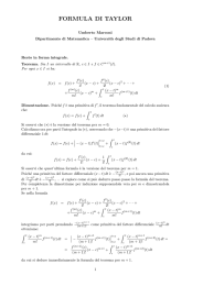 Formula di Taylor - Dipartimento di Matematica