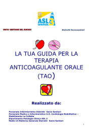 LA TUA GUIDA PER LA TERAPIA ANTICOAGULANTE ORALE (TAO)