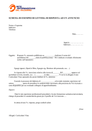 schema di esempio di lettera di risposta ad un annuncio