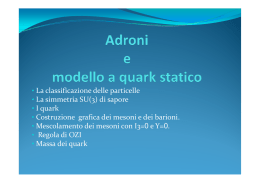 • La classificazione delle particelle • La simmetria SU(3) di sapore • I