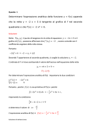 Quesito 1 Determinare l`espressione analitica della funzione y = f(x