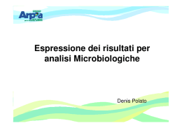 Espressione dei risultati per analisi Microbiologiche