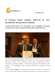 2 maggio 2016 - Il premio Paolo Scolari dell`UNI al Vice