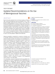 Updated Recommendations on the Use of Meningococcal Vaccines
