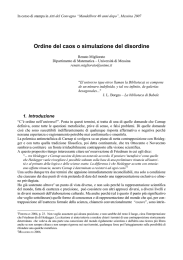 Ordine del caos o simulazione del disordine