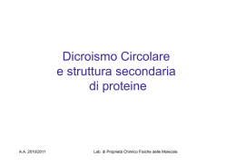 Dicroismo Circolare e struttura secondaria di proteine