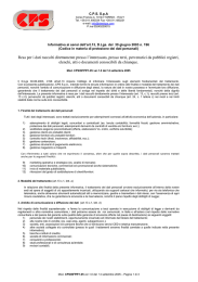 Resa per i dati raccolti direttamente presso l`interessato, presso terzi