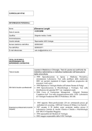 [Giovanna Lunghi il 23/12/56 Laurea in Medicina e Chirurgia. Tesi di