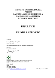 INDAGINE EPIDEMIOLOGICA PRESSO