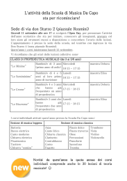 L`attività della Scuola di Musica Da Capo sta per ricominciare! Sede