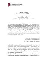 L`occhiolino degli dei. Fenomenologia letteraria delle coincidenze