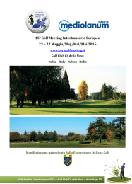 15° Golf Meeting Interbancario Europeo 23 – 27 Maggio/May/Mai