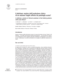 Il delirium: marker dell`evoluzione clinica di un anziano fragile affetto