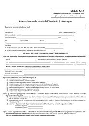 0 MODULO A/12 Attestazione della tenuta dell`impianto di utenza