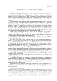 1 Art. n° 29 BREVE STORIA della MICROSCOPIA OTTICA Poiché la