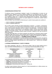 “SISTEMI DI UNITA` DI MISURA ”