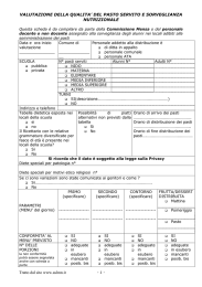 Modulo valutazione pasti - Comune di San Giorgio di Mantova