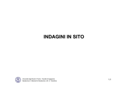 indagini in sito - Universit&agrave; degli Studi di Trento