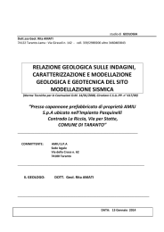 RELAZIONE GEOLOGICA SULLE INDAGINI