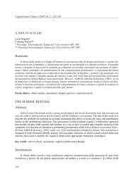 Il rifiuto scolare - Associazione di Psicoterapia Cognitiva