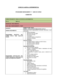 CORSO DI LAUREA in INFERMIERISTICA PROGRAMMI