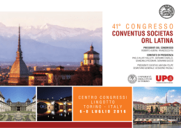 41° C O N G R E S S O CONVENTUS SOCIETAS ORL LATINA