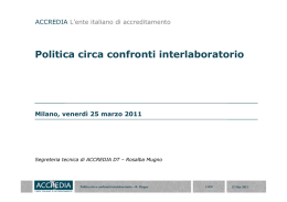 Politica circa i confronti interlaboratorio