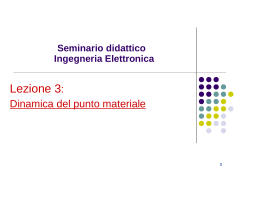 Esercitazione sulla dinamica del punto materiale