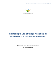 Elementi per una strategia di adattamento ai cambiamenti climatici