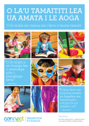 o la`u tamaititi lea ua amata i le aoga - Transition to School