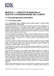 MODULO 1 – CONCETTI DI BASE DELLA QUALITÀ E DI