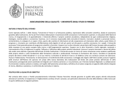 ASSICURAZIONE DELLA QUALITÀ – UNIVERSITÀ DEGLI STUDI