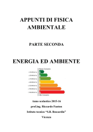 APPUNTI DI FISICA AMBIENTALE PARTE SECONDA ENERGIA E