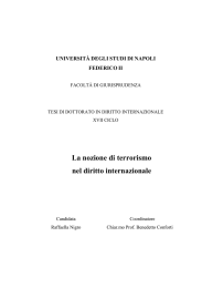 La nozione di terrorismo nel diritto internazionale