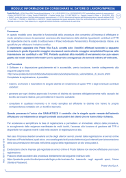 Modulo informazioni da consegnare al datore di lavoro