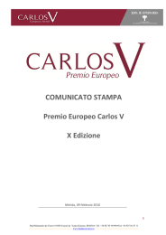 COMUNICATO STAMPA Premio Europeo Carlos V X Edizione