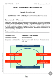 Classe I – Scuola Primaria CONOSCERE CON I SENSI. Esplorare l