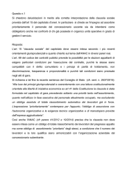Quesito n.1 Si chiedono delucidazioni in merito alla corretta