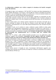 La dichiarazione sostitutiva non veritiera comporta la decadenza dai