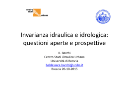 Invarianza idraulica e idrologica: questioni aperte e prospettive