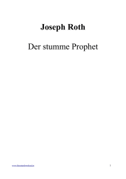 Joseph Roth Der stumme Prophet