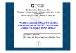 “ALIMENTAZIONE RICCA IN FOLATI E PREVENZIONE DI DIFETTI