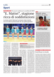 “E. Mattei”, stagione ricca di soddisfazioni