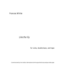 Like the lily - New Music USA Online Library